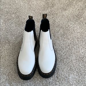 White Dr. Martens. 2976 Platform Chelsea Boot